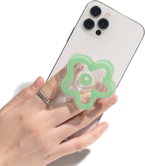 DALSTONE Cute Daisy Flower Shape Collapsible Expandable Multi Functional Mobile Phone Grip & Kicktand (Green Daisy)...