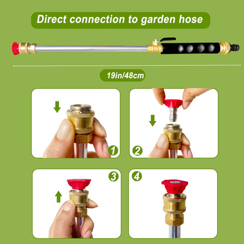 Hydro Jet Water Wand, Jet Nozzle Power Washer High Pressure Power Washer Wand Hydro Jet Water Hose with 2 Different Nozzles...