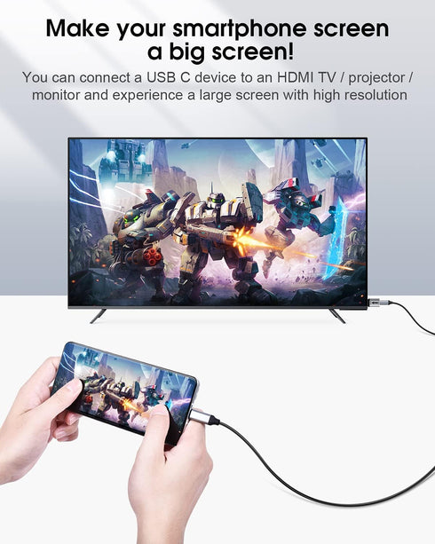 ELUTENG USB C to HDMI Adapter (Not USB to HDMI) Type C Female to HDMI Male Converter 4K@60Hz USBC/Thunderbolt 3 to HDMI 2.0 Connector...