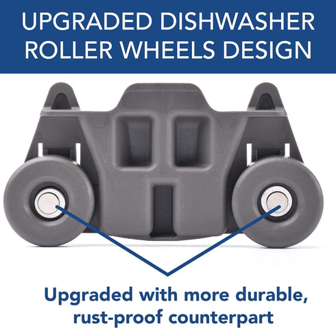 (4-pack) W10195416 NEW UPGRADED Replacement Part for Lower Dishwasher Wheel – Compatible with GE/Whirlpool/Kenmore - AP5983730, W10195416V, W10105417, PS11722152, W10195416VP