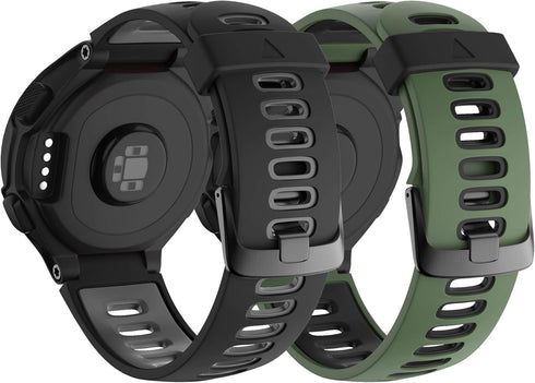 NotoCity Compatible with Forerunner 220 Watch Bands Black Buckle Sport Silicone Watch Strap Replacement for Forerunner 230/220/235/620/630/735XT S...