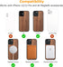 molzar Grip Series Magnetic Case for iPhone 12 and iPhone 12 Pro with Walnut Wood, Built-in Magnet Ring for Magnetic Mount, Compatible with MagSaf...