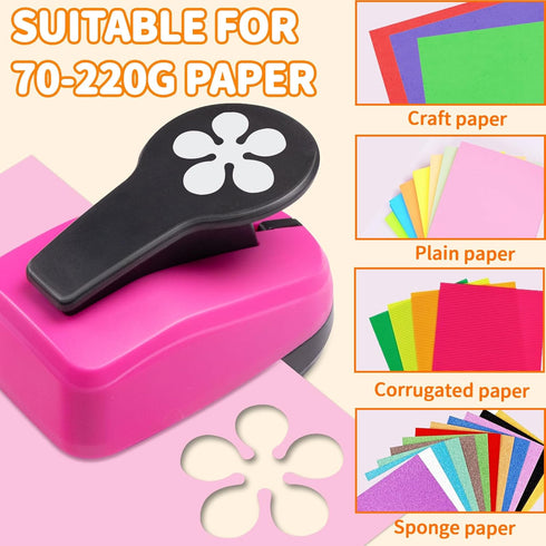 Paper Punch, Flower Hole Punch, 2 inch Flower Punch, Flower Lever Action Craft Punch, Flower Punches for Paper Crafts, Flower Paper Punch, Hole Pu...