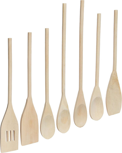 7 Piece Organic Wood Utensil Set, Spatula and Spoons | Eco-friendly Safe Kitchen Cooking Tools...