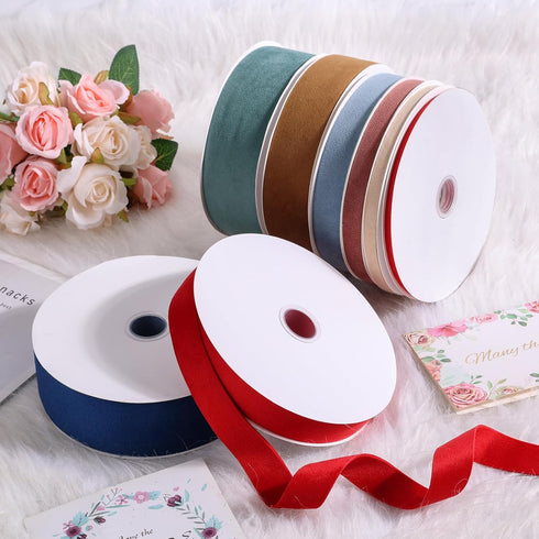 Terracotta Velvet Ribbon Double Faced 1 Inch x 20Yd,Great for Christmas Tree Ornaments Gift Wrapping Christmas and Wedding Decoration (Terracotta ...