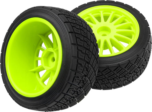 80mm/3.14" Rubber Tires & Plastic Wheel Rims 2.2 Inch 12mm Hex Hub Compatible with 1/10 HPI WR8 Off-Road Rally 1/14 WLtoys 124019 144001 1/16 Redc...