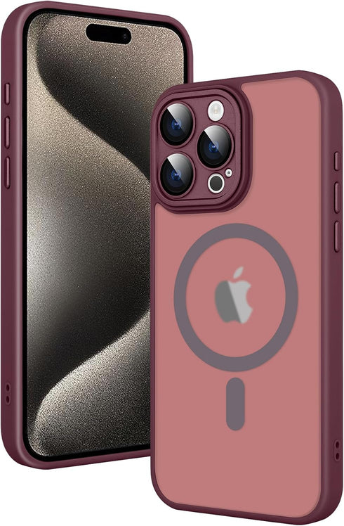 Fiyart Designed for iPhone 15 Pro Max Case Matte Design Compatible with MagSafe Wireless Charging,Cute Anti-Scratch Translucent Phone Cover for Wo...