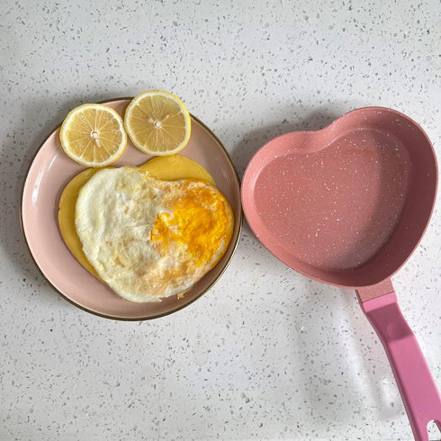 Mini Nonstick Egg Pan, Small Frying Pan with Unique Heart-shaped, One Egg Frying Pan with Granite Coating, Multi-functional Frying Pan for Cooking...