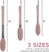 COOK WITH COLOR Food Tongs, Set of Three Cooking Tongs, 8", 10” and 13” Stainless Steel Barbeque Tongs with Silicone Tips for Non Stick Cookware, ...