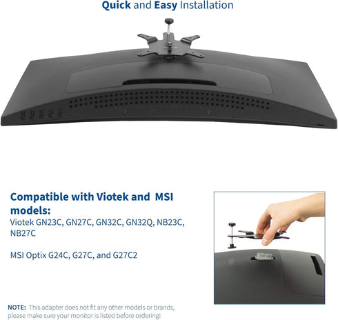 VIVO VESA Adapter Plate Bracket, Designed for Viotek Monitors GN27C, NB27C, NB32C, GN32C, GN32Q, and MSI Optix Monitors G24C, G27C, G27C2, MOUNT-M...