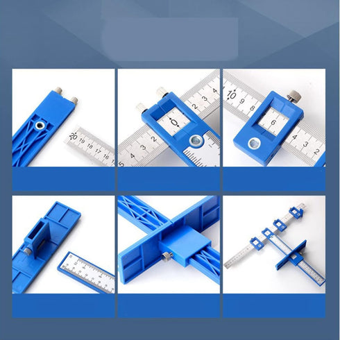 Cabinet Hardware Jig Tool,Drill Guide Drill Guide Sleeve Cabinet Hardware Jig Template,Imperial & Metric, ABS Aluminum Wood Drilling Dowel Ruler M...