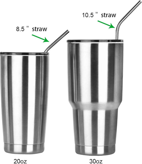 Reusable Straws - Stainless Steel Drinking - Set of 12 + 3 Cleaners - Eco Friendly, SAFE, NON-TOXIC non-plastic CocoStraw Brand...