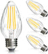 BRIMAX F15 8W Led Porch Light Bulb Outdoor, E26 Medium Base LED Post Bulb for 75W - 80W Incandescent Equivalent,Dimmable 2700K Warm White Flame Wr...