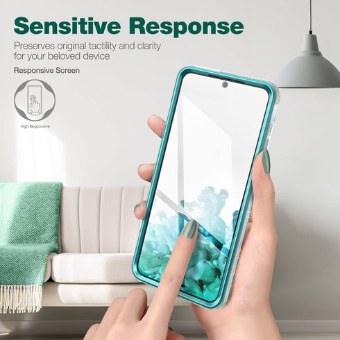 SURITCH Phone Case for Samsung Galaxy S21 Plus 6.7 inches, Front Cover with Built-in Screen Protector Full-Body Protection Shockproof TPU Bumper P...
