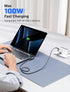 JSAUX 90 Degree USB-C Male to USB-C Female Adapter 2-Pack, 40Gbps Data Transfer PD 100W USB Type-C 3.1 Extender for MacBook, ROG Ally, Switch, Ste...
