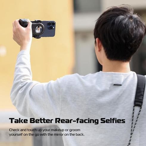 ULANZI Selfie Phone Tripod Mount MA35, 2-in-1 Magnetic & Phone Clip Camera Grip Handle Holder with Detachable Remote Shutter with Cold Shoe Adapte...