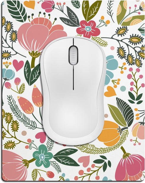 Small Mouse Pad Cute, Mini Mouse Pads for Wireless Mouse and Laptop, Travel Mousepads with Designs - Abstract Floral, Portable Mousepad with Non-s...