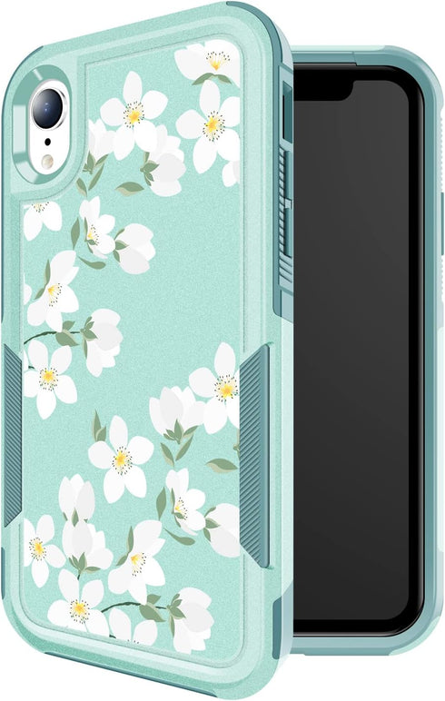 for iPhone XR Case, Shockproof with Heavy Duty Protective cover (Blooming Flowers)...