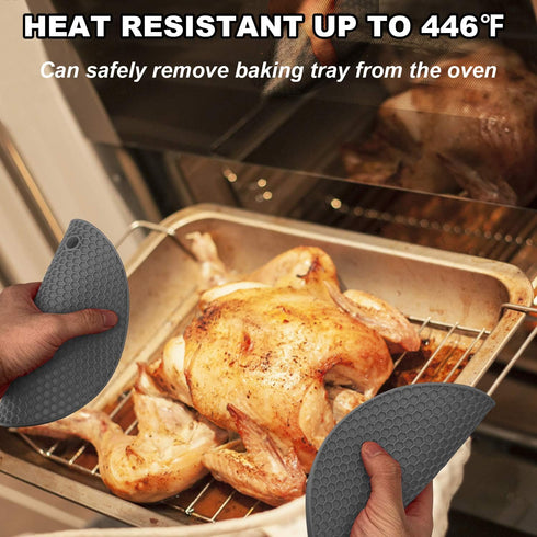 Anaeat 4 Pack Silicone Trivet Mats BPA Free - Heat Resistant Thicken Pot Holders, Multipurpose Hot Pads Non-Slip for Kitchen Potholder, Hot Dishes...