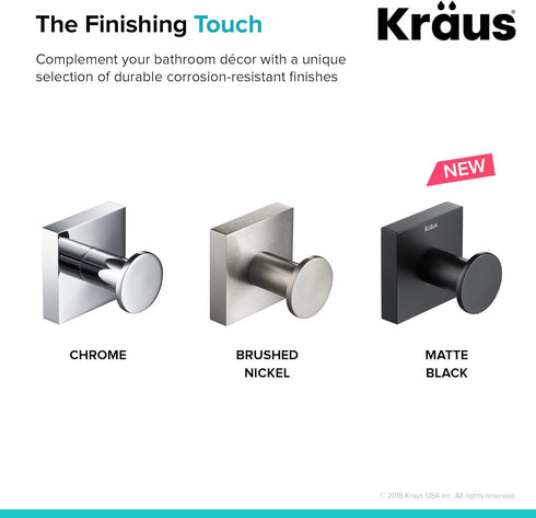 Kraus Ventus Bathroom Robe and Towel Hook, Brushed Nickel Finish, KEA-17701BN...
