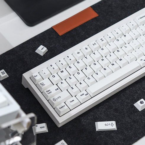 Gliging 135 Keys PBT Keycaps Cherry Profile DYE-Sub White Theme Minimalist Style Suitable for Mechanical Keyboard...