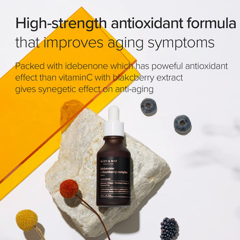 Mary&May Idebenone Blackberry complex Serum 1.01 Fl Oz / 30ml | Wrinkle, Firming, Fragrance Free, Korean Skincare, marynmay...