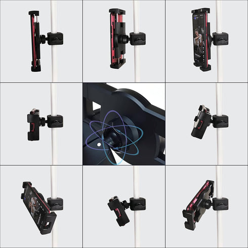 Tablet Phone Mount with Clamp, Timewall Universal iPad iPhone Holder Stand for Spin Bike, Stationary Exercise Bicycle, Treadmill, Elliptical, Mic ...