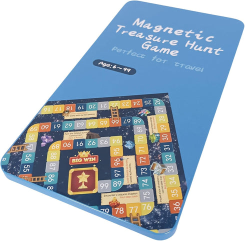 Board Game - Mini Travel Games Magnetic 7 Inch Metal Case - Treasure Hunt...