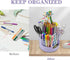 360°Degree Rotating Desk Organizer, 10 Slots Pencil Pen Holder for Desktop, Cute Rotating Desk Pen Organizer Storage Caddy for Office, School, Hom...
