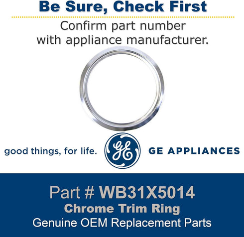 GE WB31X5014 Stove, Oven, Range Chrome Trim Ring, 8 Inch
