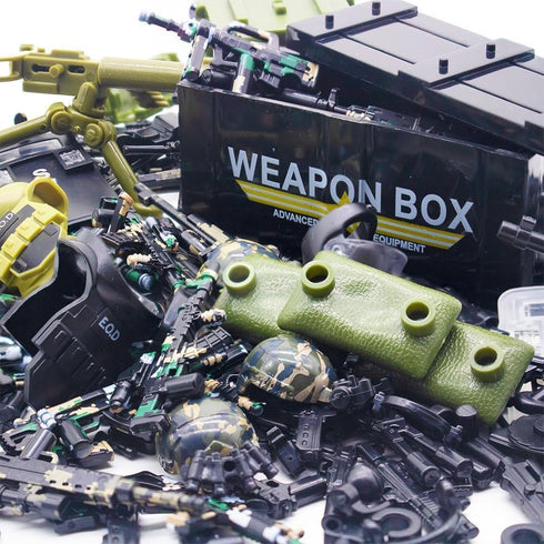 200+ Pcs Military Weapon Pack Accessories Kits Toys, Swat Team Building Block Toys, Military Soldier Style Weapon Sets, Army Equipment Gear Sets, ...