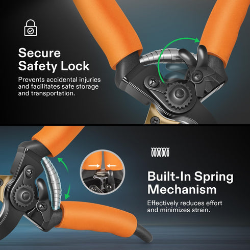 VIVOSUN 8.5" Bypass Pruning Shears for Gardening, Heavy-Duty Garden Scissors, Ultra Sharp Pruners with 3/4 in. Cut Capacity SK5 Blades, Thick Cush...