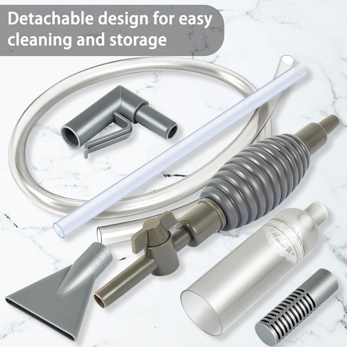 Ponpon Aquarium Siphon Vacuum Cleaner for Gravel and Sand, Fish Tank Vacuum Gravel Cleaner, Manually Fish Tank Water Changer...