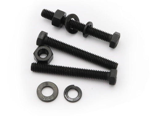 LBY 8 Sets 5/16-18×2-1/2'' Hex Head Screws Bolts(Fully Threaded), Nuts(Heavyd), Flat & Lock Washers Kit, Alloy Steel (Black)...