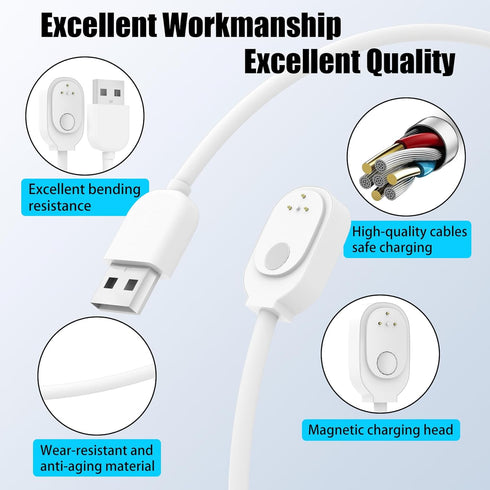 JYJZPB Magnetic Charging Cable Work with Arlo Ultra 1 Ultra 2 Arlo Pro 3 Arlo Pro 4/ 5S Suitable for Indoor/Outdoor 2 Pack, White 16FT......