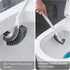 Bathroom Toilet Bowl Brush and Holder Set, Curved Design Toilet Brush Strap for Deep Cleaning, Wall Mounted Multifunctional No Dead Corner Toilet ...