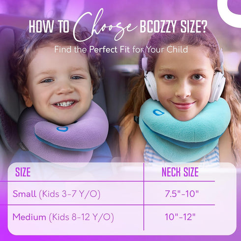 BCOZZY Kids Travel Neck Pillow (3-7 Y/O)- Patented Soft Toddler Pillow for Head & Chin Support in Car Seat, Airplane, and Road Trip Sleeping. Adju...