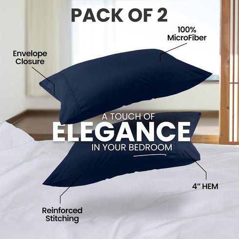 Utopia Bedding Pillow Cases King Size 2-Pack – Soft Brushed Microfiber – Envelope Closure – Perfect for Hospitals, Hotels, Guest Rooms – Oeko-TEX ...