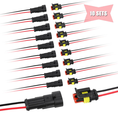 Auto Waterproof Electrical Connector,2 Pin 16 AWG High Load Connectors for Car, Truck, Boat, and Other Wire Connections....