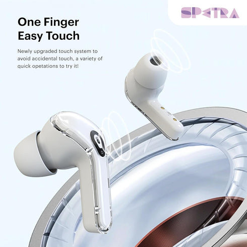 Crystal Earbuds (Baby Blue) - Dive into a World of Color and Sound with Chic Pastel Hues & Transparent LED Display Case - Premium Wireless Audio E...