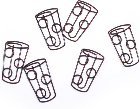 Soda or Iced Tea Cup Shaped Paper Clips Great for Paper Clip Collectors or Office Gift - Comes in Round Tin with Lid and Gift Box (100 Count Brown...