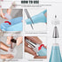 Piping Bags and Tips Set, Reusable Cake Decorating Supplies with 2 Reusable Bags, 12 Icing Tips, 2 Silicone Rings, 2 Couplers and 3 Scrapers, Cake...