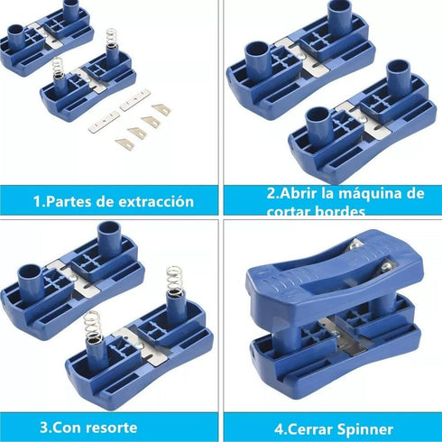Edge Banding Trimmer, Mini Blue Plastic Woodworking Edge Banding Veneer Manual Trimming Woodworking Tool Hand Edge Band Cutter for Wood, Plywood, ...