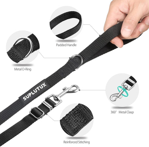 Long Leash for Dog Training - 50ft Adjustable Obedience Recall Dog Training Leash for Large Medium Small Dogs with Storage Pouch Black...