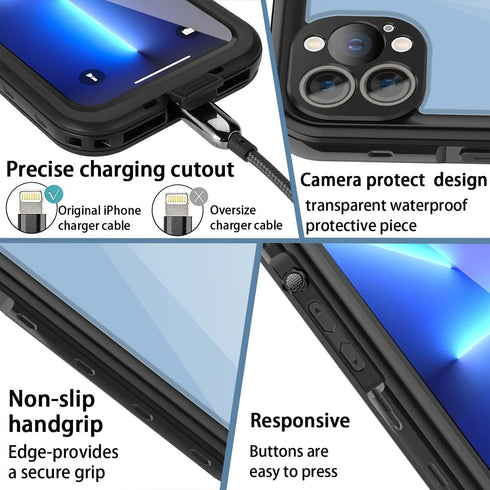 AICase Waterproof Case for iPhone 13 Pro(6.1”) Snowproof, Dustproof and Shockproof, IP68 Certified Full Body Protection Fully Sealed Underwater Pr...