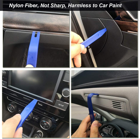 12 Pcs Trim Removal Tool Kit, No Scratch Plastic Pry Tool Kit, Car Panel Door Window Tools Car Interior Trim Kit Fastener Rivet Remover for Clip, ...