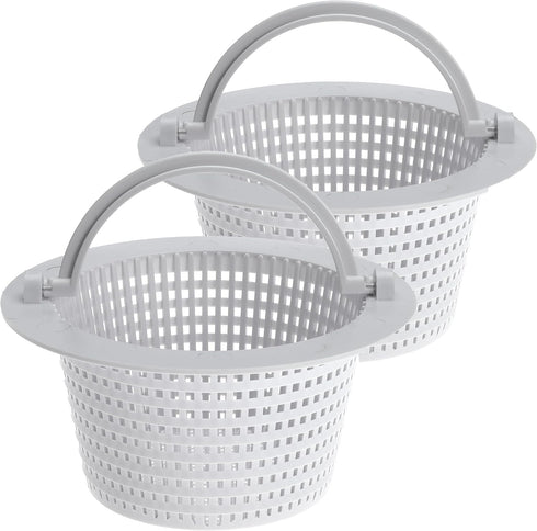 6" above Ground Pool Skimmer Basket Thru-Wall Strainer Basket Filter Basket with Handle to Clean Leaves and Debris (2)...