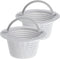 6" above Ground Pool Skimmer Basket Thru-Wall Strainer Basket Filter Basket with Handle to Clean Leaves and Debris (2)...