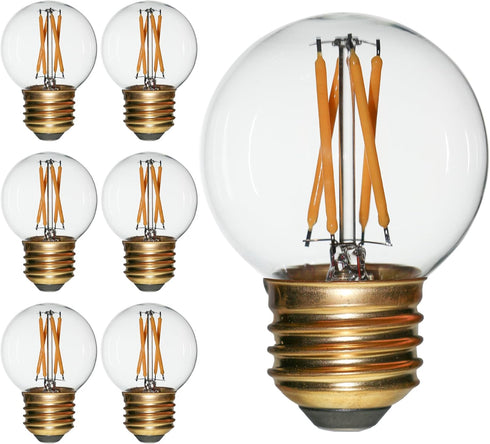 Vintage Non-Dimmable LED Bulbs, G50 G16.5 Edison Bulb, Equivalent 40W, Soft Warm White Light 2700K, E26 Medium Base, Clear Glass LED Filament Ligh...