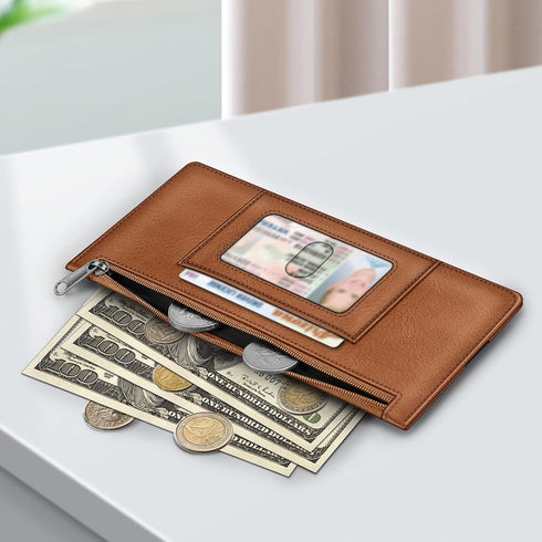 Fintie Slim Credit Card Wallet Holder Change Pouch, RFID Blocking Business Cards Cases with Zipper Pocket for Cash, Coin, Receipt, ID Card...